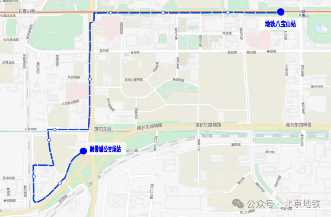 專86路融景城公交場站發出方向線路圖