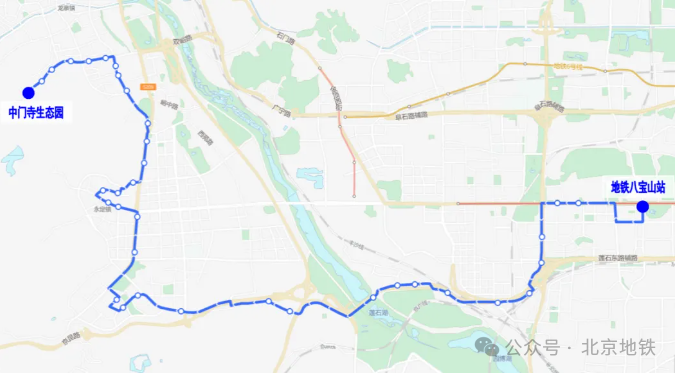 965路開往中門寺生態園方向線路圖