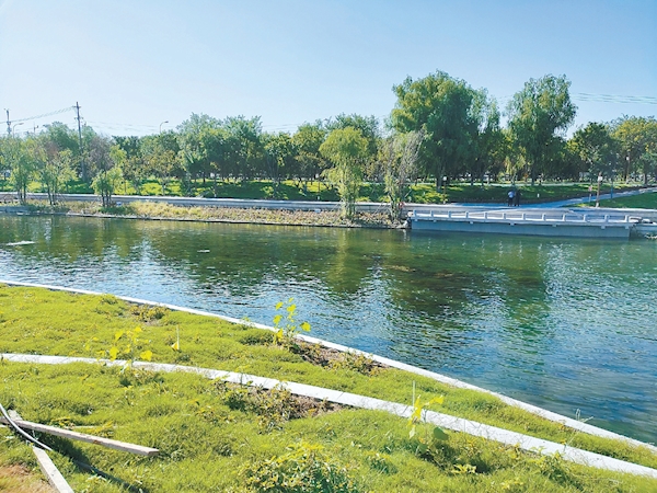 “清河之洲”景觀節點一角。 “清河之洲”景觀節點一角。