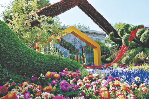 陶然亭公園菊花花壇。 陶然亭公園菊花花壇。