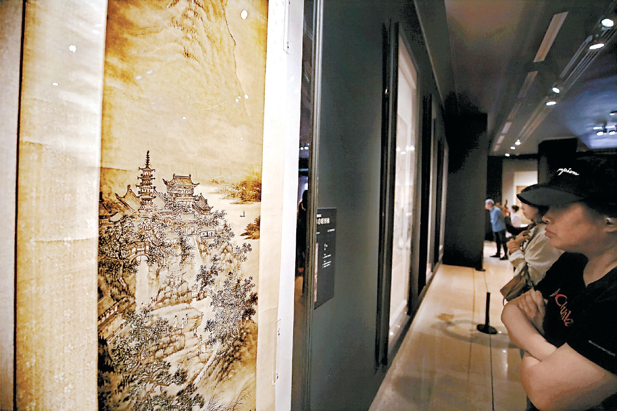 “墨韻文脈——遼寧省博物館、中國美術館藏古代山水畫展”展覽現場。（安旭東 攝）