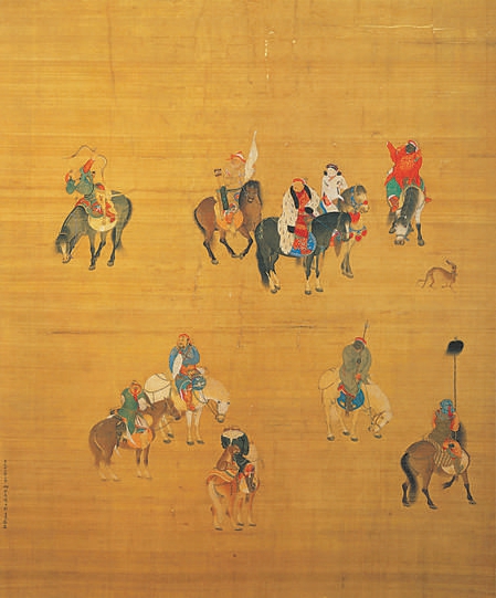 反映元朝皇帝遊獵活動的《忽必烈出行圖》