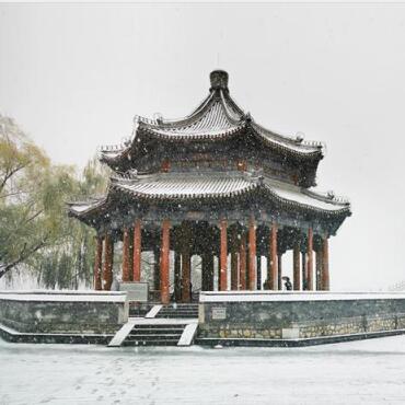 初雪下的北京頤和園