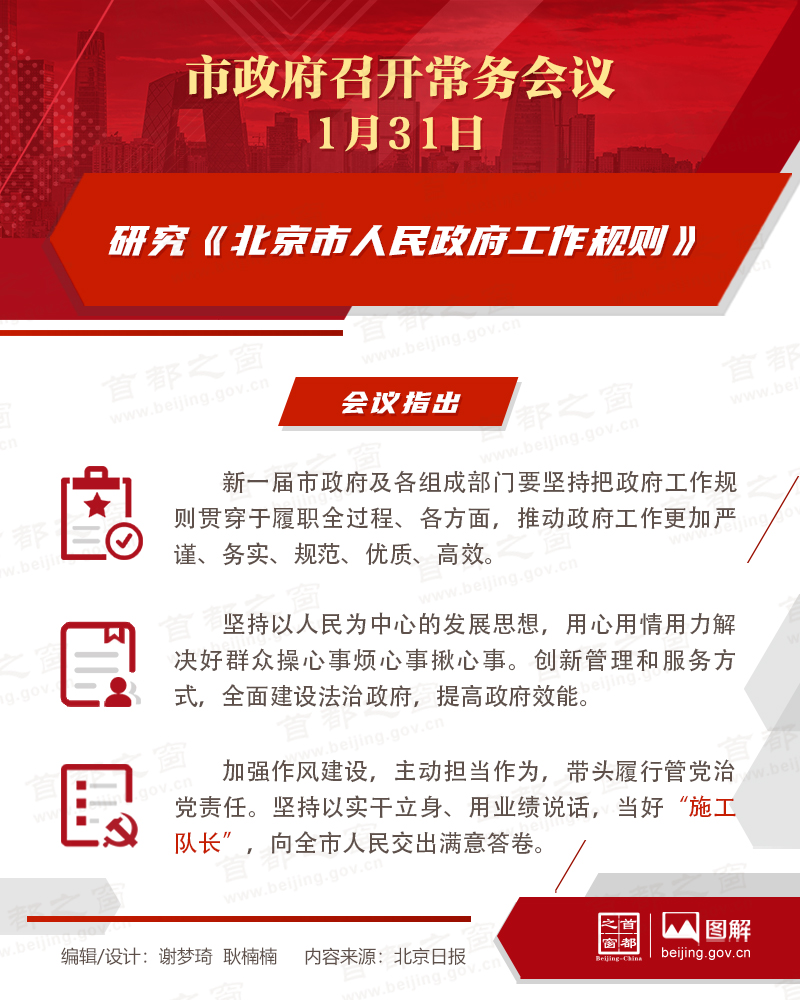 研究《北京市人民政府工作規則》