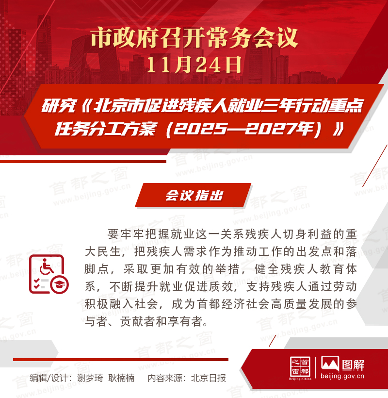 研究《北京市促進殘疾人就業三年行動重點任務分工方案(2025—2027年)》 研究《北京市促進殘疾人就業三年行動重點任務分工方案(2025—2027年)》
