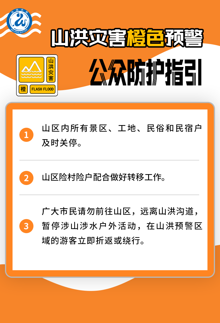 北京發佈山洪橙色預警 北京發佈山洪橙色預警