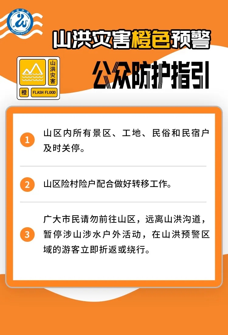 暴雨將至!北京發佈山洪、積水內澇、地質災害預警——