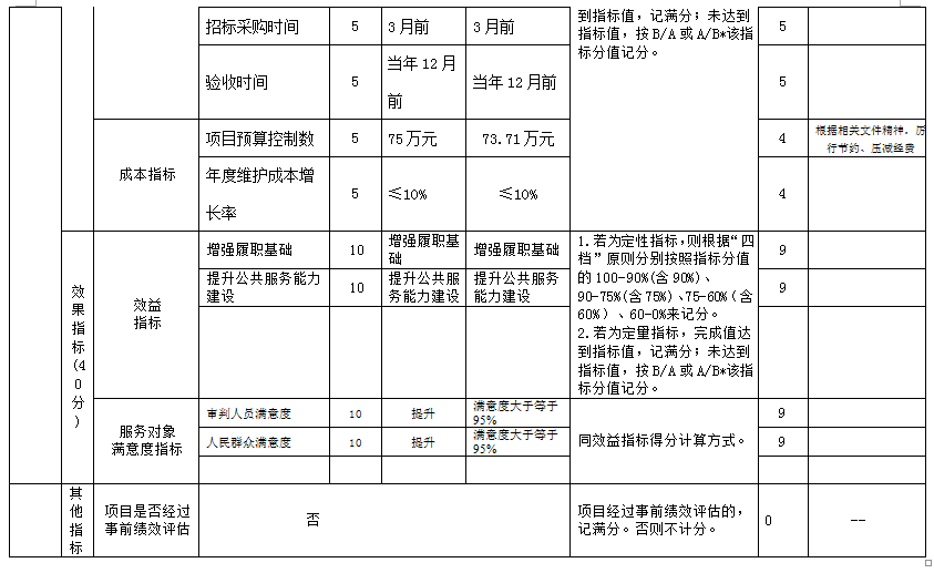 项目支出绩效自评表