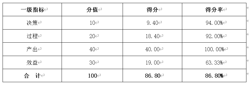 表2：綜合評價得分情況表