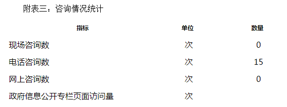 附表三：諮詢情況統計