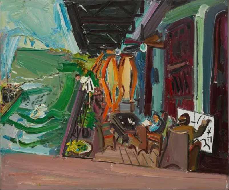 閆平《桂林白公館的幸福藝術家》布面油彩，50×60cm，2014年