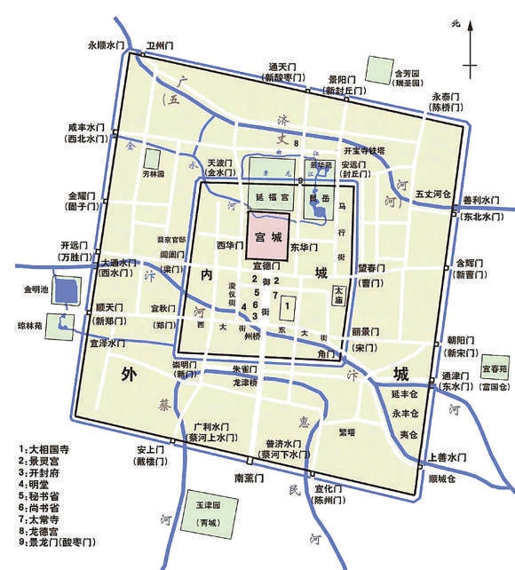 北宋开封城平面图
