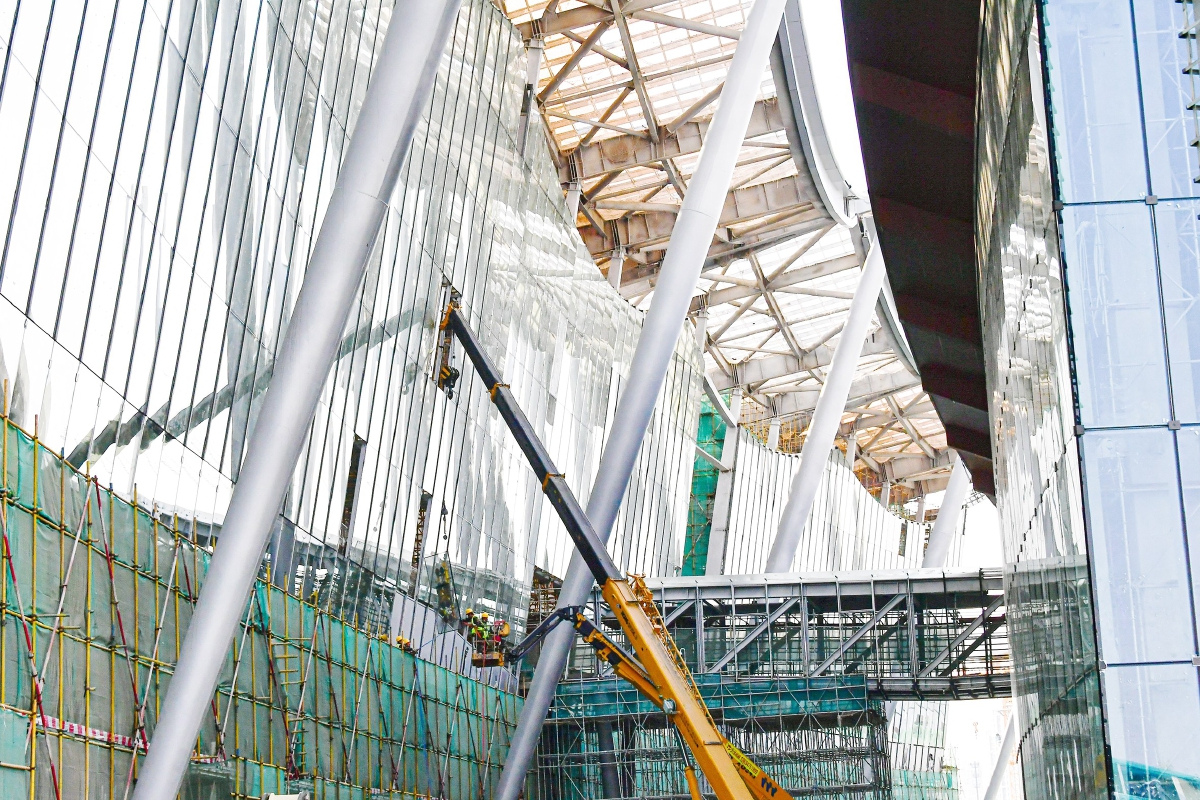 目前,首都博物馆东馆已进入幕墙、屋面和二次结构收尾施工阶段。(常鸣/摄) 目前,首都博物馆东馆已进入幕墙、屋面和二次结构收尾施工阶段。(常鸣/摄)