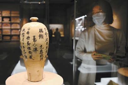 2021年4月21日，在中国国家博物馆，“龙门遗粹——山西河津窑考古成果展”准备就绪，即将开幕。（邓伟 摄）