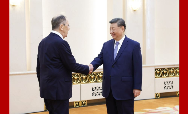 習近平會見俄羅斯外長拉伕羅夫