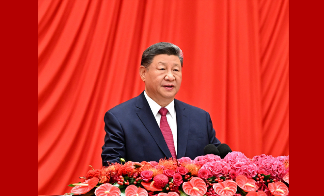 習近平等黨和國家領導人出席慶祝中華人民共和國成立76周年招待會