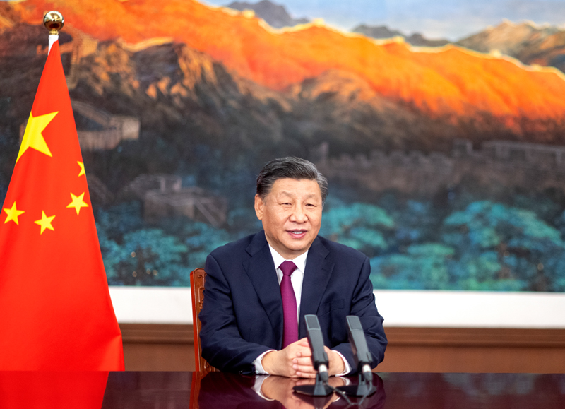 5月18日，国家主席习近平在庆祝中国国际贸易促进委员会建会70周年大会暨全球贸易投资促进峰会上发表视频致辞。
