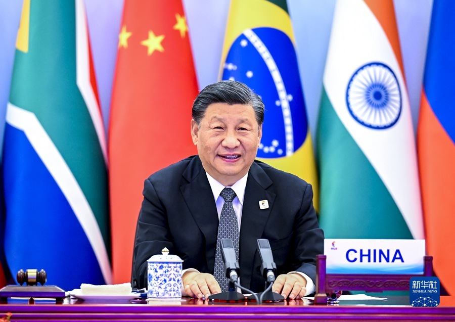 6月23日晚，国家主席习近平在北京以视频方式主持金砖国家领导人第十四次会晤并发表题为《构建高质量伙伴关系 开启金砖合作新征程》的重要讲话。