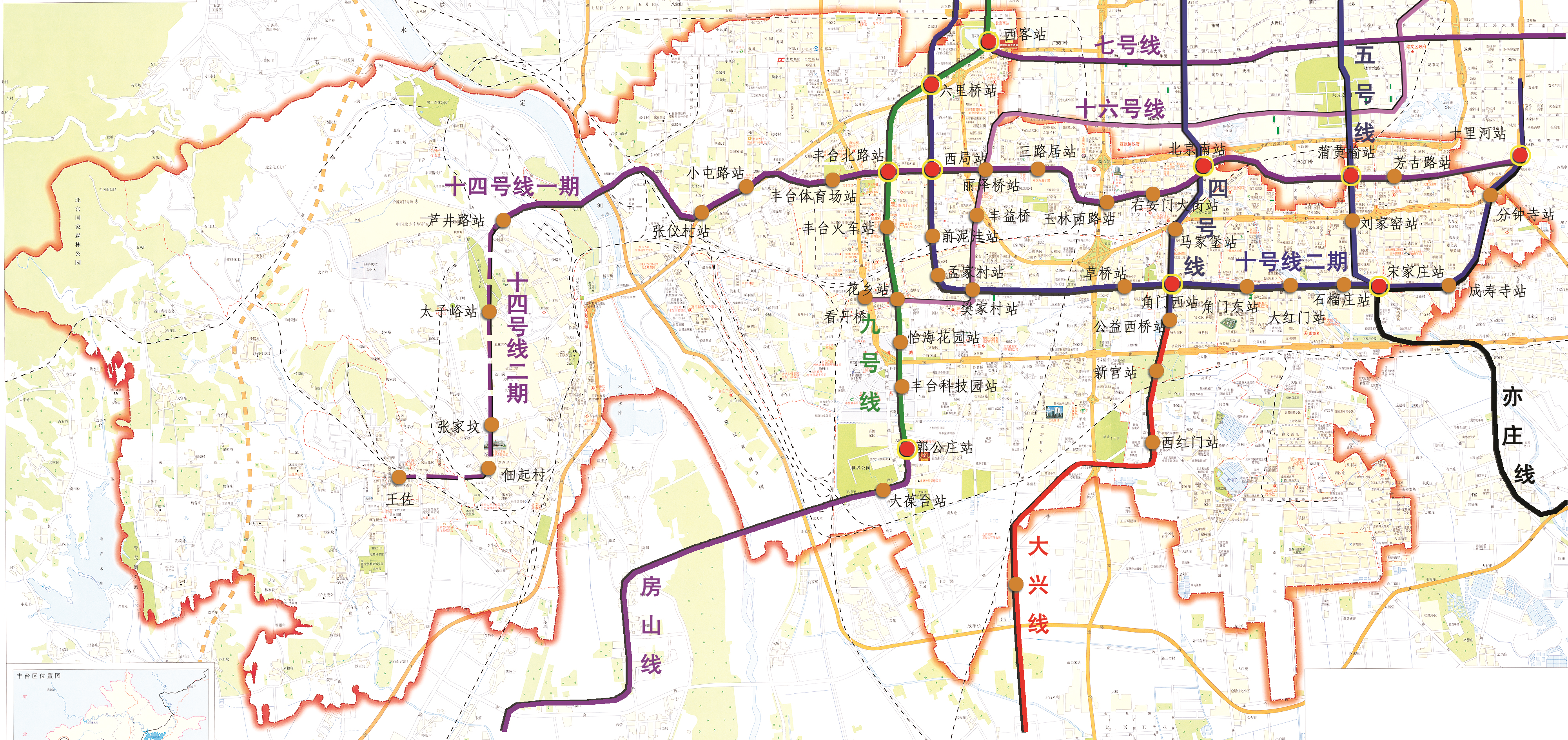 图7 2015年丰台区轨道交通路网示意图 图7 2015年丰台区轨道交通路网示意图.png
