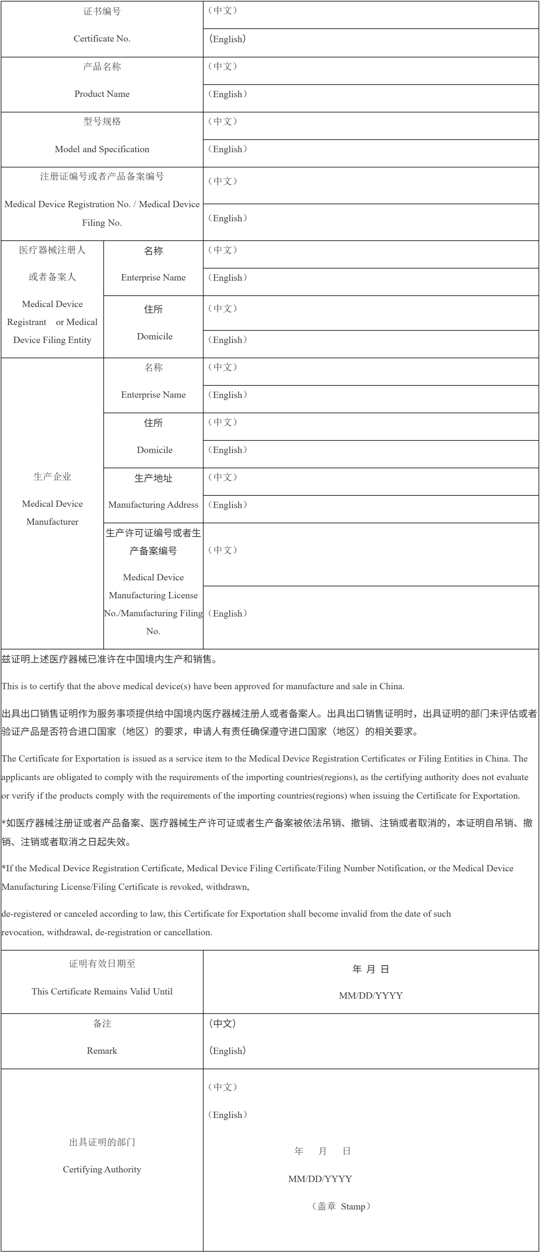 附件2：醫療器械出口銷售證明I