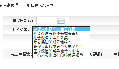 选择需要查询的【业务类型】