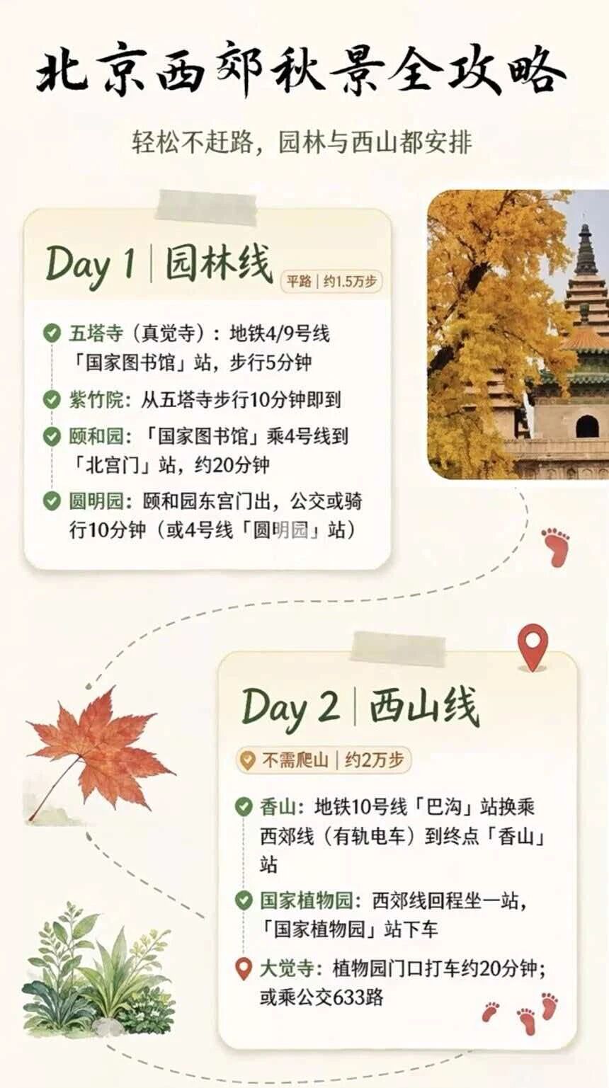 海淀最美金秋 这两条路线值得反复打卡 海淀最美金秋 这两条路线值得反复打卡