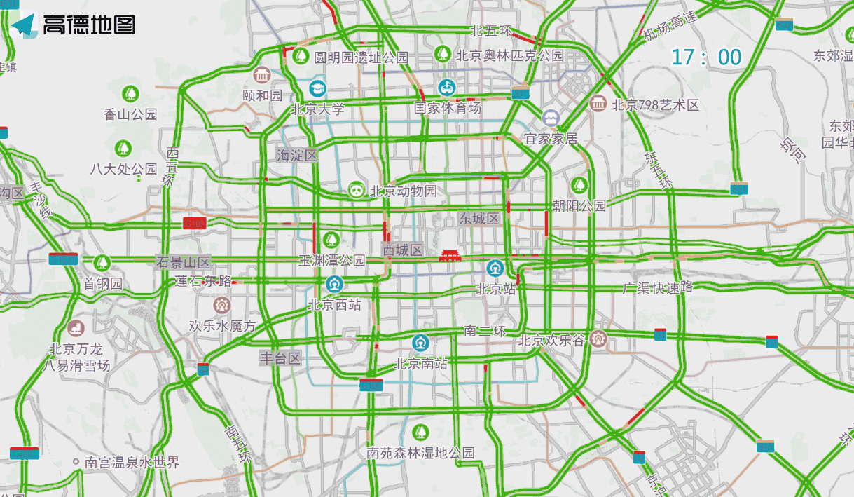 工作日早、晚高峰城区主要道路交通流量增加