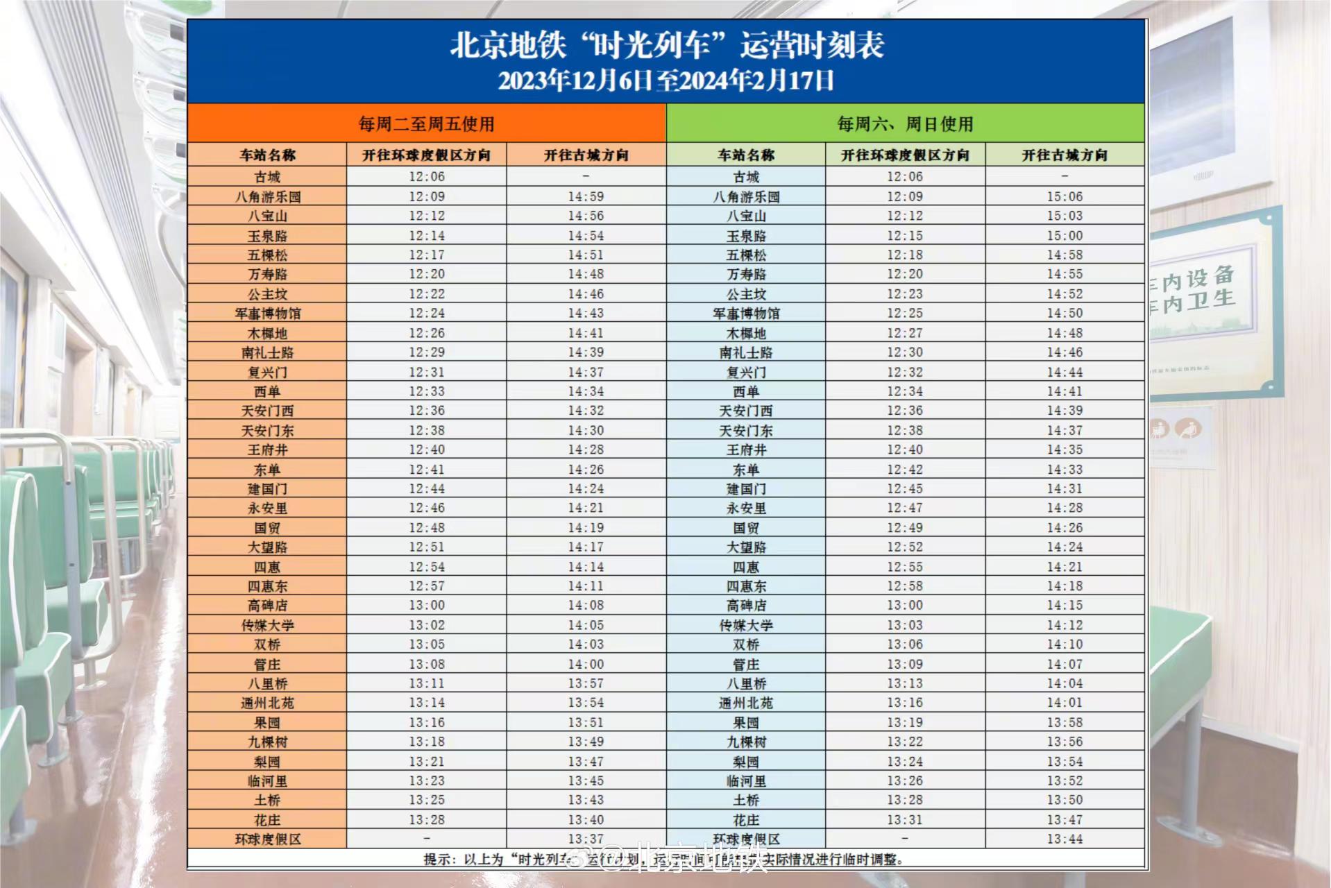 新增老物件老照片 采用横排座椅 地铁“时光列车”12月6日起再运行