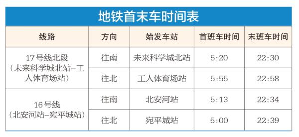 17号线北段 16号线全线 公布首末班车时间