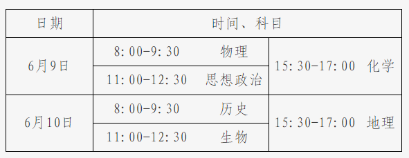 学考等级考时间安排