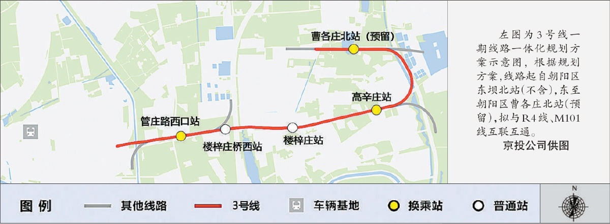 一体化规划方案公示 与R4、M101互联互通 地铁3号线一期将承接首都机场客流