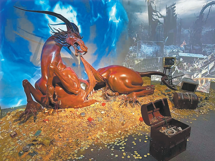 展览将山海经神兽与科幻场景融合在一起，为观众带来独特的观展体验。