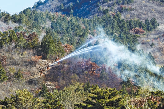 11月11日,十三陵林场演练森林防灭火。 11月11日,十三陵林场演练森林防灭火。