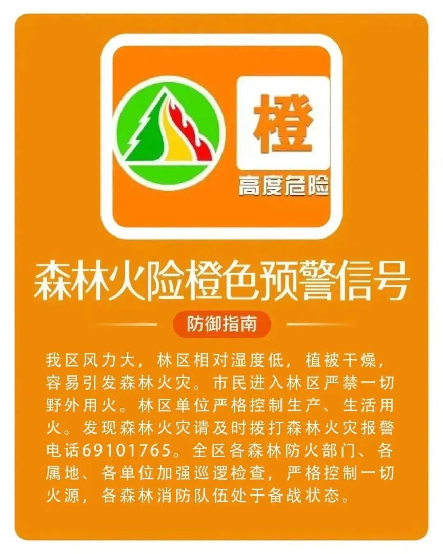延庆区升级发布森林火险橙色预警信号——