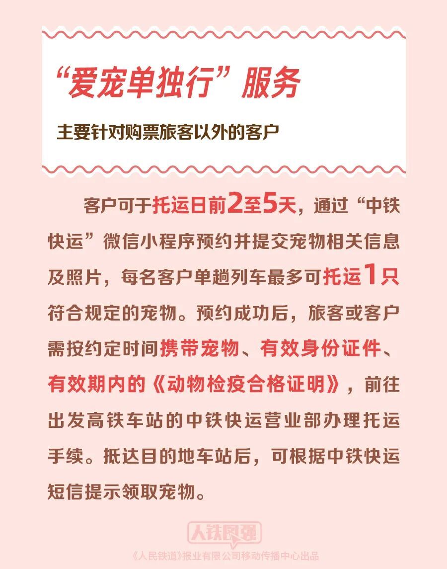 高铁宠物托运进一步优化!“爱宠行”服务4月8日起实行 高铁宠物托运进一步优化!“爱宠行”服务4月8日起实行