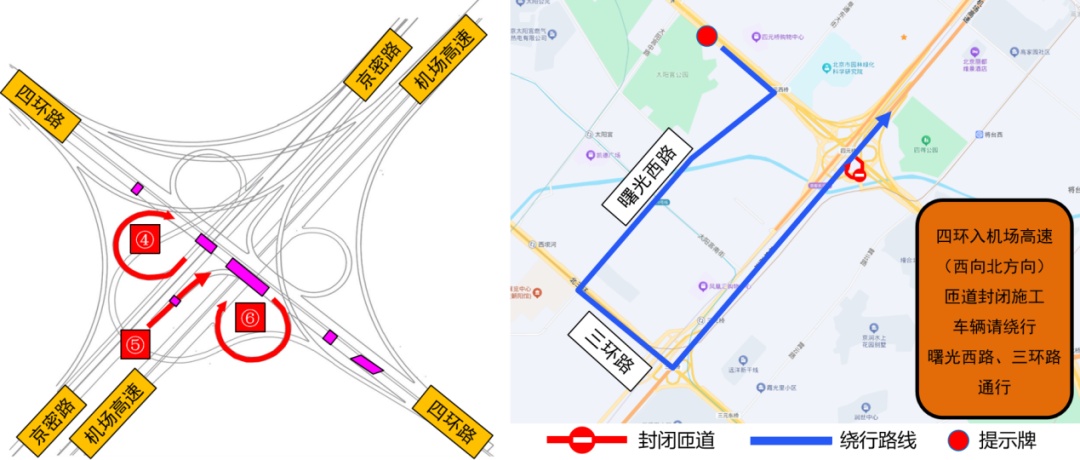 本周末，北京四元桥施工进入第二阶段！绕行路线图公布