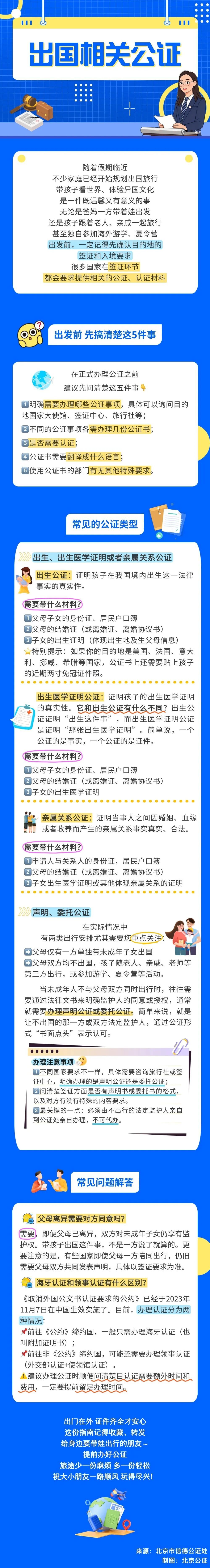 一图了解带孩子出国的相关公证