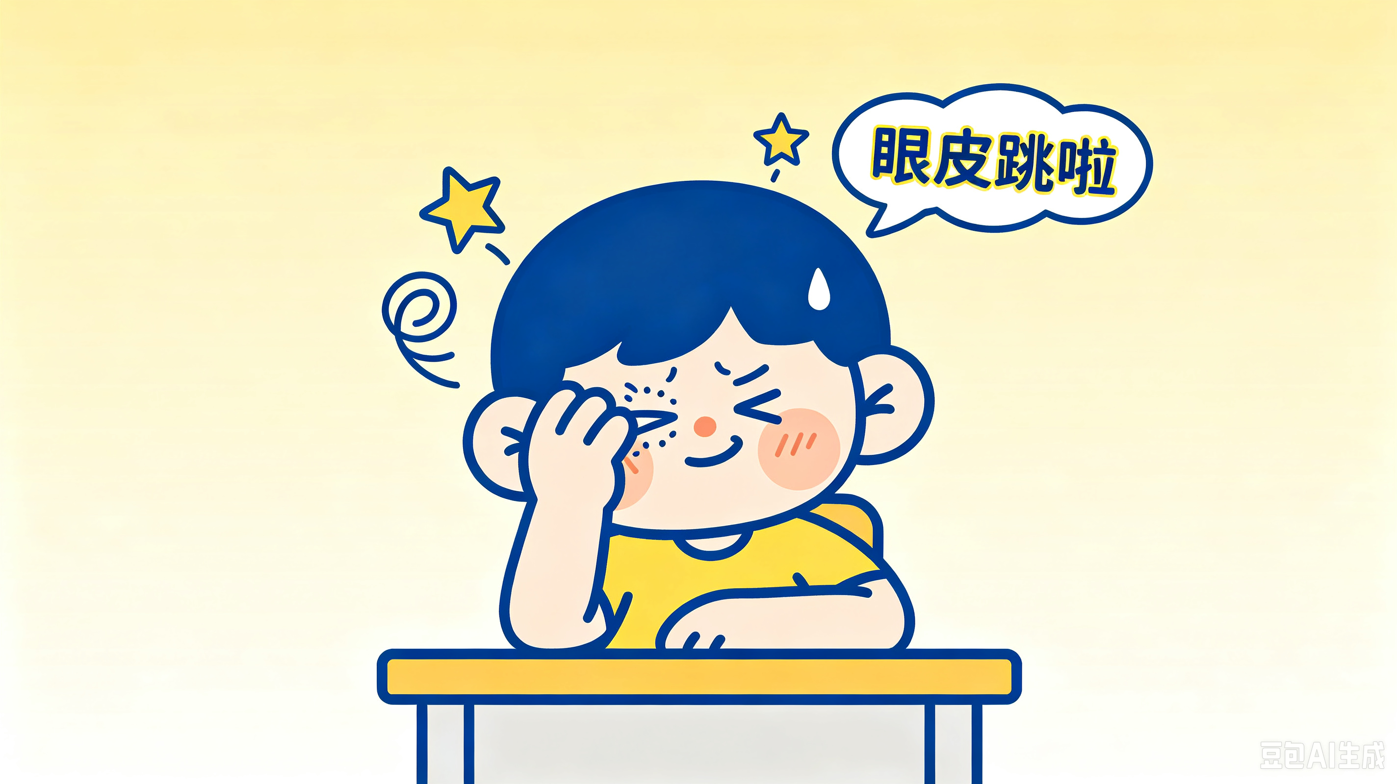 卡通风格人物眼皮跳脸抽筋 卡通风格人物眼皮跳脸抽筋