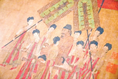 唐阎立本《步辇图》卷。 唐阎立本《步辇图》卷。