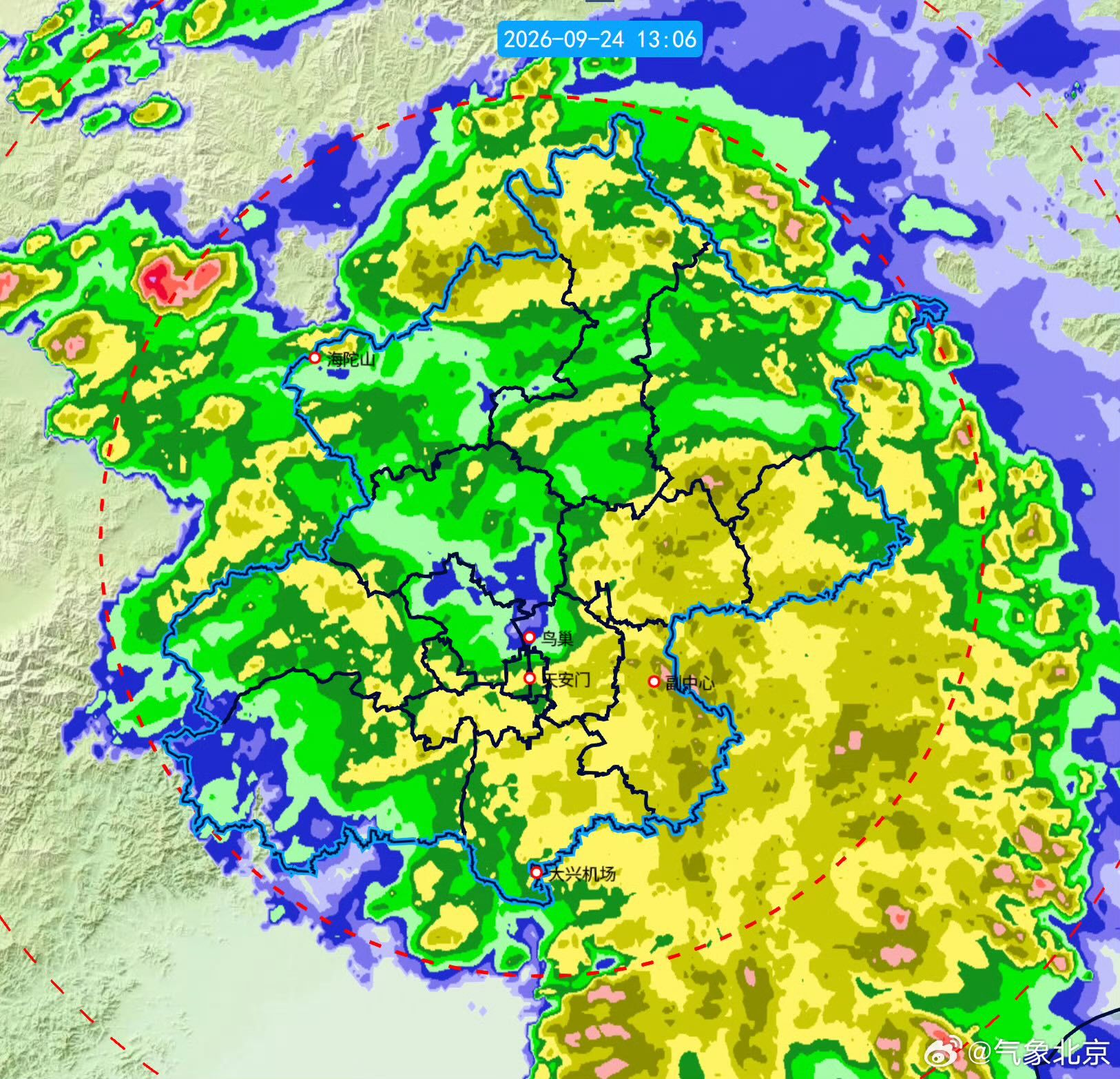 城区已降中雨!北京未来1至2小时仍有分散阵雨 城区已降中雨!北京未来1至2小时仍有分散阵雨