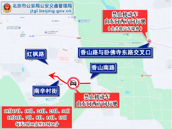 本周末迎赏红高峰,香山外围新增千余个停车位