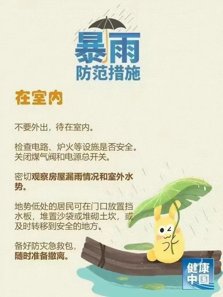 暴雨安全提示