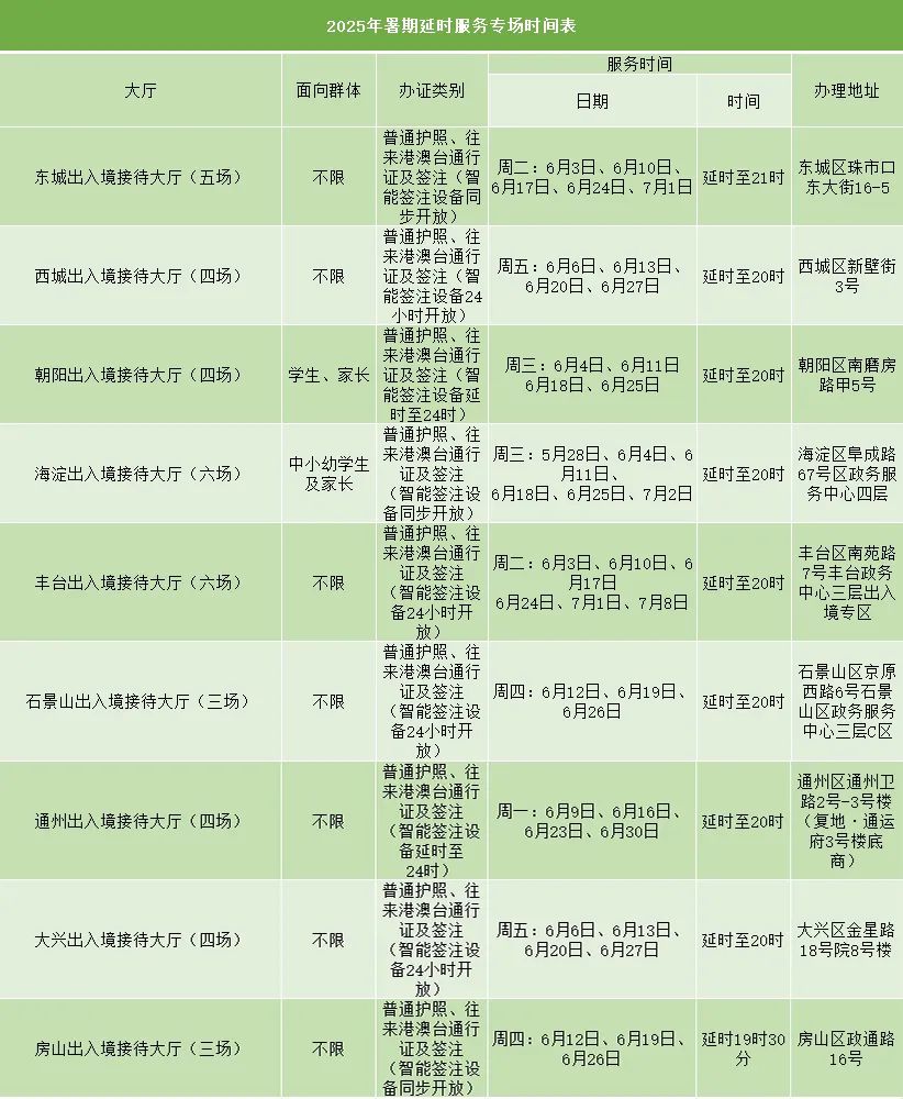 2025年暑期延时服务专场时间表
