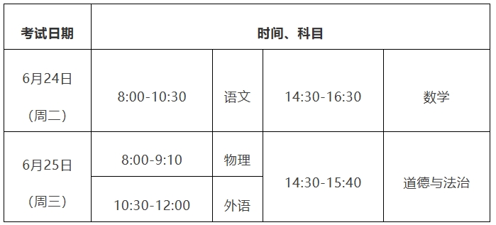 考试安排