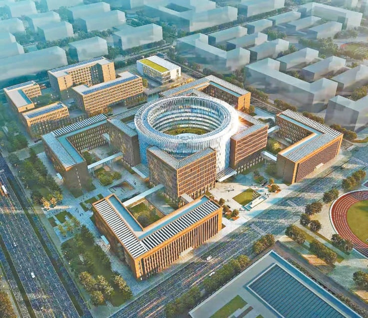 北京大学怀密医学中心科教组团效果图。