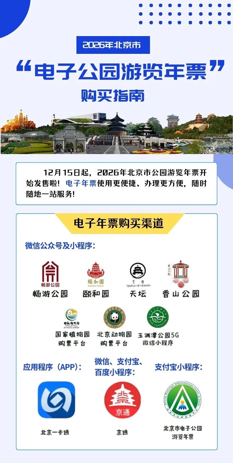 2026年北京市電子公園游覽年票購買指南