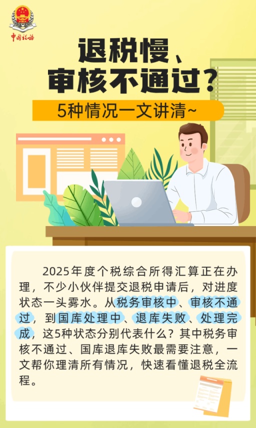 個稅綜合所得匯算退稅慢、審核不通過？5種情況一文講清