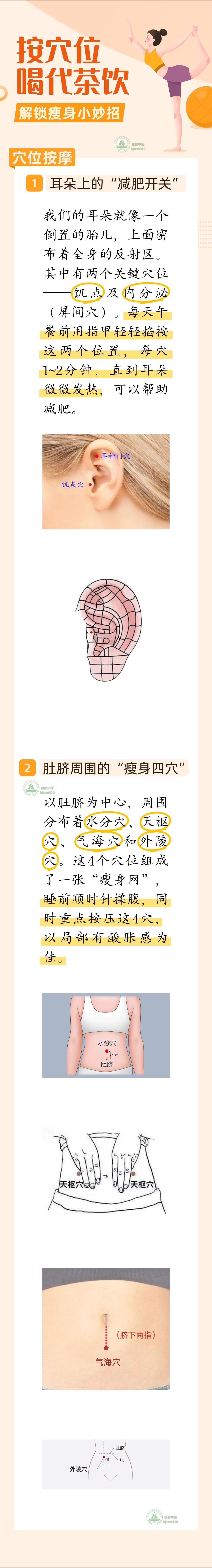 耳朵上有2個“減肥開關”，肚子上有4個“瘦身穴”！健康減重有妙招，看這裡→