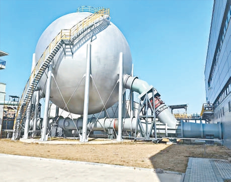 曹妃甸區跨介質科學與系統研究院的風洞設備真空球。