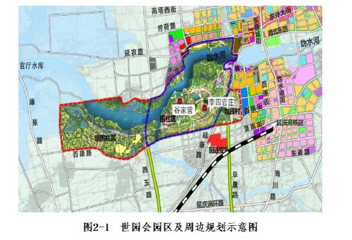 世園會園區及周邊規劃示意圖